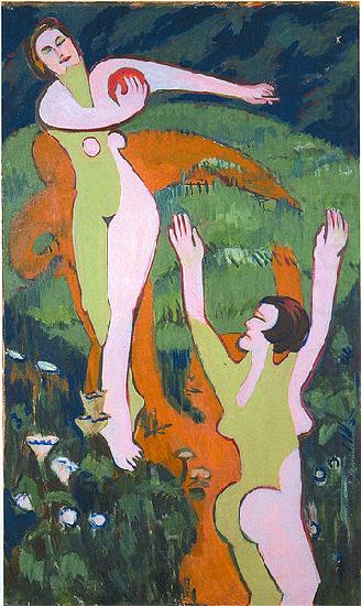 Ernst Ludwig Kirchner Women playing with a ball oil painting picture